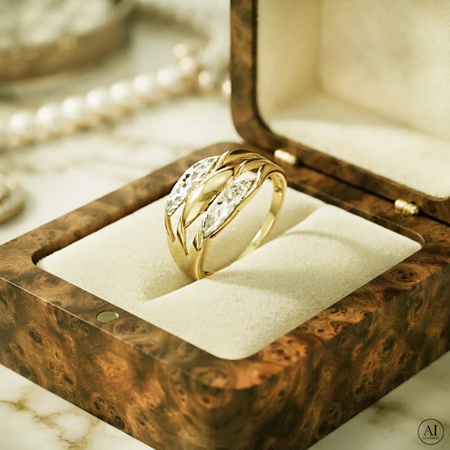 14-Karat-Goldring „Glare 761“ – Bild 3