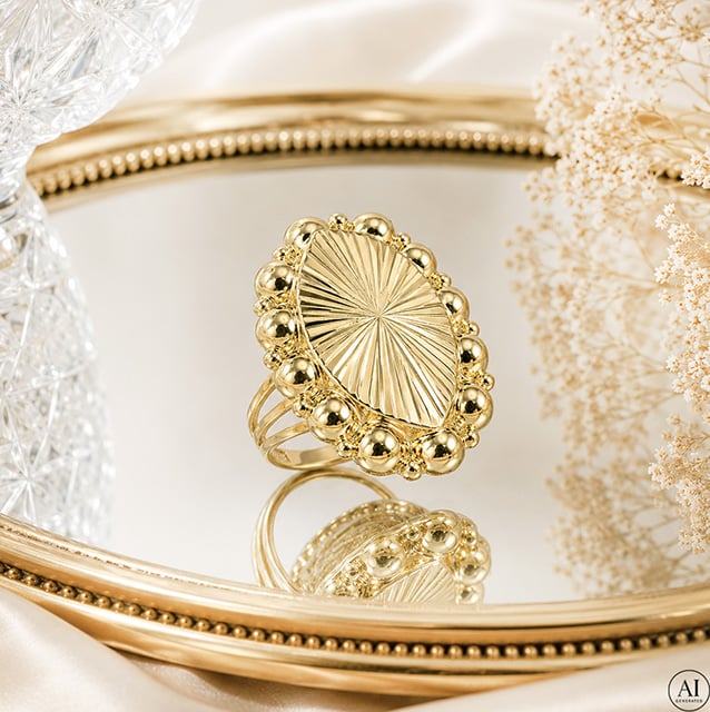 14-Karat-Goldring „Glare 1592“ – Bild 3