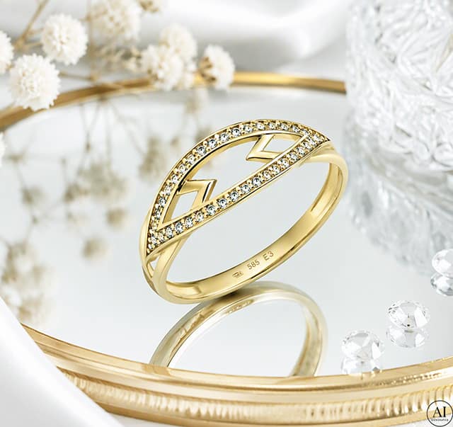 14-Karat-Goldring „Glare 1643“ – Bild 3