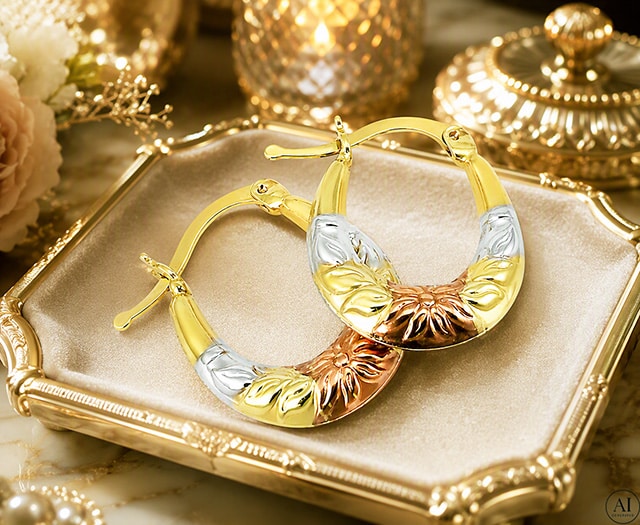 14-Karat-Gold-Ohrringe „Glare 994“ – Bild 2