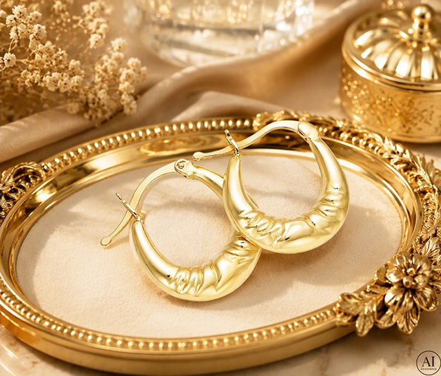14-Karat-Gold-Ohrringe „Glare 995“ – Bild 2